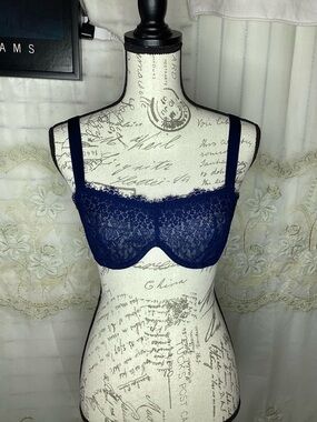 Victoria’s Secret Blue Balconet Lace Underwire Bra 34B